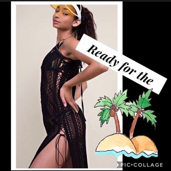 Black Lacy Beach 🏖 Cover -Up - Picture 3 of 3